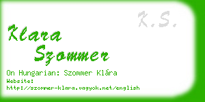 klara szommer business card